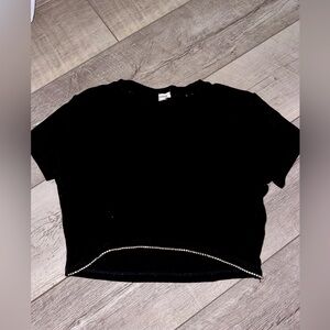 Black Crop Top from Garage with Sequins on the bottom